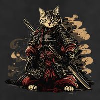 Samurai Cat Japanese Graphic Art Anime Warrior Cat Lover Adult Drive Performance Visor