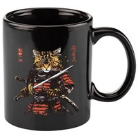 Samurai Cat Japanese Graphic Art Anime Warrior Cat Lover 11oz C Handle Ceramic Mug