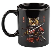 Samurai Cat Japanese Graphic Art Anime Warrior Cat Lover 11oz C Handle Ceramic Mug