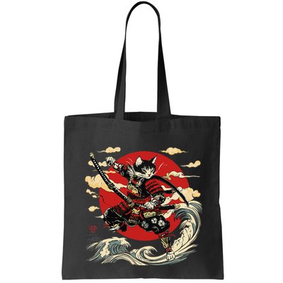 Samurai Cat Japanese Graphic Art Anime Warrior Cat Lover Bag