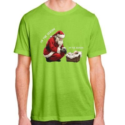 Santa Christmas Jesus Is The Reason For The Season Adult ChromaSoft Performance T-Shirt