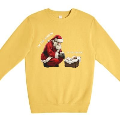 Santa Christmas Jesus Is The Reason For The Season Premium Crewneck Sweatshirt