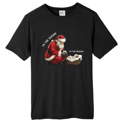 Santa Christmas Jesus Is The Reason For The Season Tall Fusion ChromaSoft Performance T-Shirt