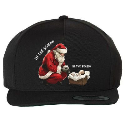 Santa Christmas Jesus Is The Reason For The Season Wool Snapback Cap