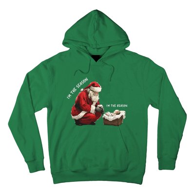 Santa Christmas Jesus Is The Reason For The Season Hoodie