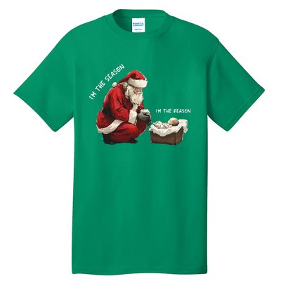 Santa Christmas Jesus Is The Reason For The Season Tall T-Shirt