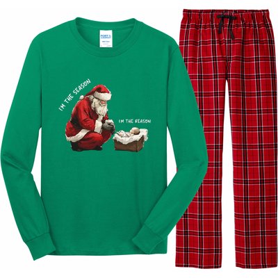 Santa Christmas Jesus Is The Reason For The Season Long Sleeve Pajama Set