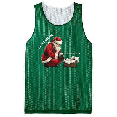 Santa Christmas Jesus Is The Reason For The Season Mesh Reversible Basketball Jersey Tank