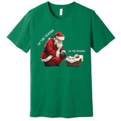 Santa Christmas Jesus Is The Reason For The Season Premium T-Shirt