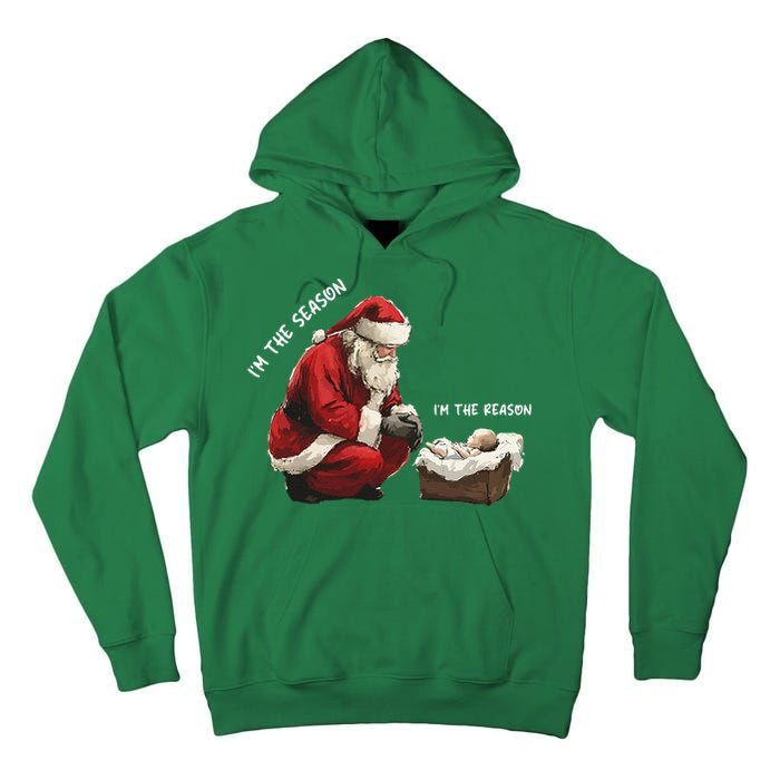 Santa Christmas Jesus Is The Reason For The Season Tall Hoodie