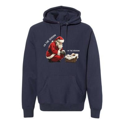 Santa Christmas Jesus Is The Reason For The Season Premium Hoodie