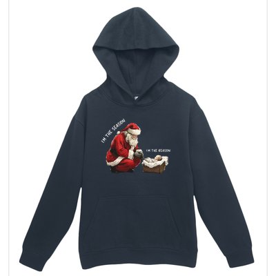 Santa Christmas Jesus Is The Reason For The Season Urban Pullover Hoodie