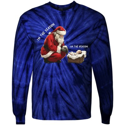 Santa Christmas Jesus Is The Reason For The Season Tie-Dye Long Sleeve Shirt