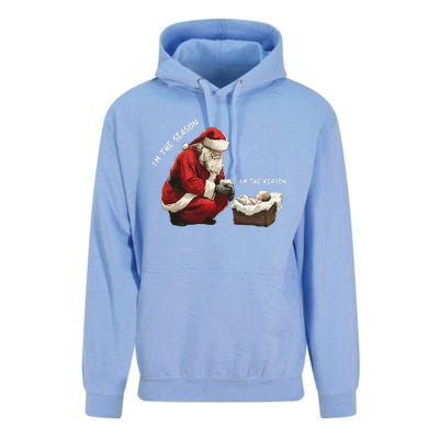 Santa Christmas Jesus Is The Reason For The Season Unisex Surf Hoodie