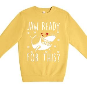 Shark Christmas Jaw Ready For This Snowflakes Sunglasses Gift Premium Crewneck Sweatshirt