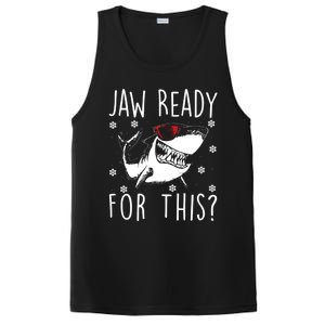 Shark Christmas Jaw Ready For This Snowflakes Sunglasses Gift PosiCharge Competitor Tank