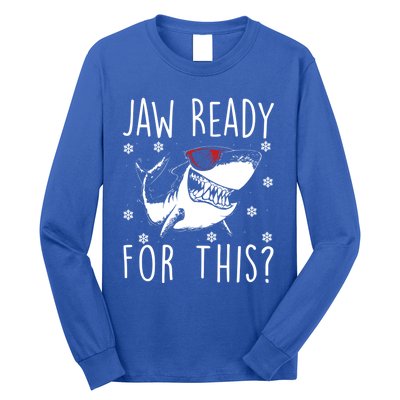 Shark Christmas Jaw Ready For This Snowflakes Sunglasses Gift Long Sleeve Shirt