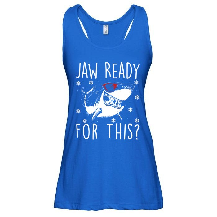 Shark Christmas Jaw Ready For This Snowflakes Sunglasses Gift Ladies Essential Flowy Tank