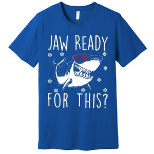 Shark Christmas Jaw Ready For This Snowflakes Sunglasses Gift Premium T-Shirt