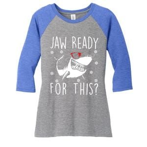 Shark Christmas Jaw Ready For This Snowflakes Sunglasses Gift Women's Tri-Blend 3/4-Sleeve Raglan Shirt