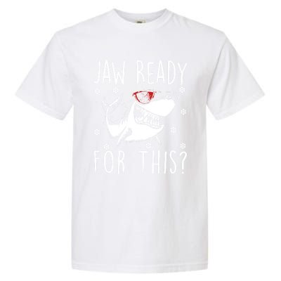 Shark Christmas Jaw Ready For This Snowflakes Sunglasses Gift Garment-Dyed Heavyweight T-Shirt