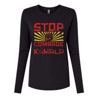 Stop Comrade Kamala Marxist Kamala Communist Kamala Trump Womens Cotton Relaxed Long Sleeve T-Shirt