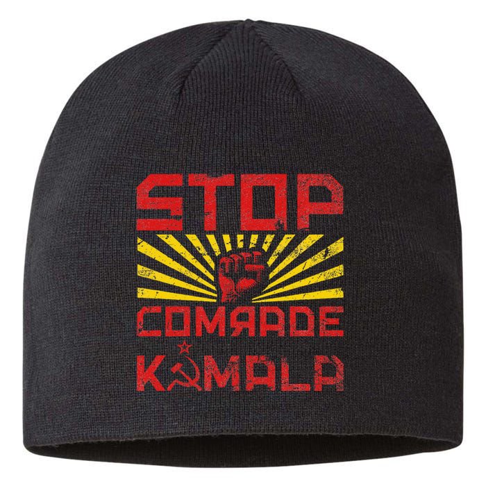 Stop Comrade Kamala Marxist Kamala Communist Kamala Trump Sustainable Beanie