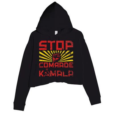 Stop Comrade Kamala Marxist Kamala Communist Kamala Trump Crop Fleece Hoodie