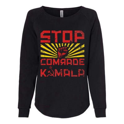 Stop Comrade Kamala Marxist Kamala Communist Kamala Trump Womens California Wash Sweatshirt