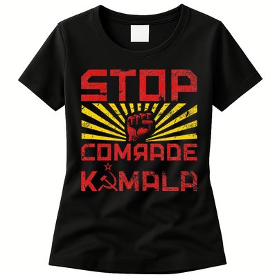 Stop Comrade Kamala Marxist Kamala Communist Kamala Trump Women's T-Shirt