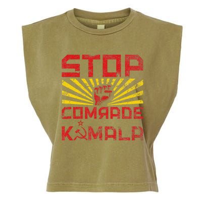 Stop Comrade Kamala Marxist Kamala Communist Kamala Trump Garment-Dyed Women's Muscle Tee