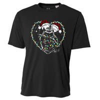 Spooky Christmas Kiss Dark Humor Horror Lights Cooling Performance Crew T-Shirt