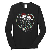 Spooky Christmas Kiss Dark Humor Horror Lights Long Sleeve Shirt