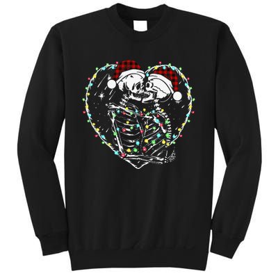 Spooky Christmas Kiss Dark Humor Horror Lights Sweatshirt