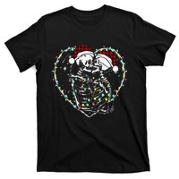 Spooky Christmas Kiss Dark Humor Horror Lights T-Shirt