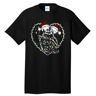 Spooky Christmas Kiss Dark Humor Horror Lights Tall T-Shirt