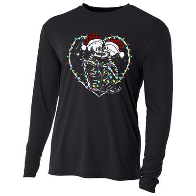 Spooky Christmas Kiss Dark Humor Horror Lights Cooling Performance Long Sleeve Crew