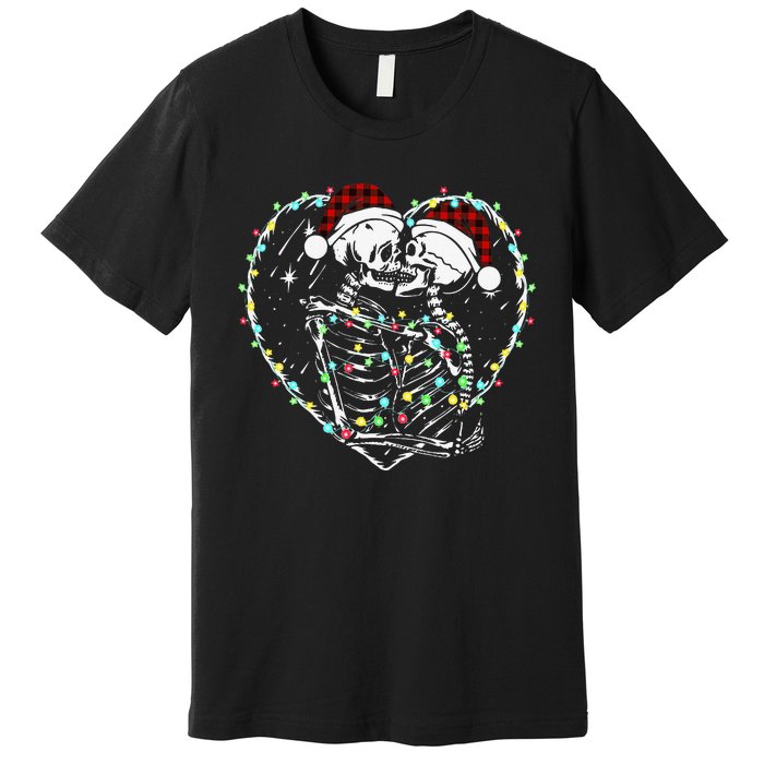 Spooky Christmas Kiss Dark Humor Horror Lights Premium T-Shirt