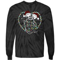 Spooky Christmas Kiss Dark Humor Horror Lights Tie-Dye Long Sleeve Shirt