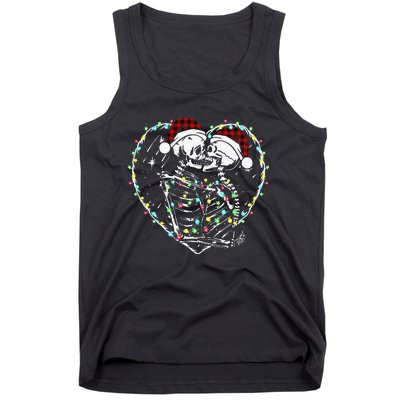 Spooky Christmas Kiss Dark Humor Horror Lights Tank Top