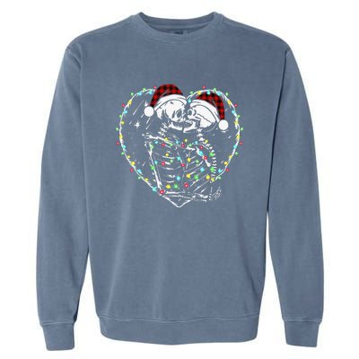 Spooky Christmas Kiss Dark Humor Horror Lights Garment-Dyed Sweatshirt