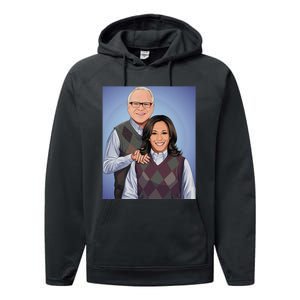 Step Candidates Kamala Harris And Tim Walz 2024 Performance Fleece Hoodie