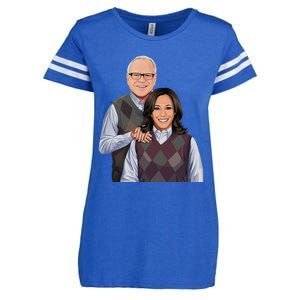 Step Candidates Kamala Harris And Tim Walz 2024 Enza Ladies Jersey Football T-Shirt