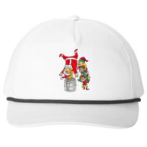 Santa Claus Keg Stand Beer Elves Ing Humor Christmas Gift Snapback Five-Panel Rope Hat