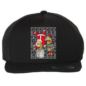 Santa Claus Keg Stand Beer Elves Ing Humor Christmas Gift Wool Snapback Cap