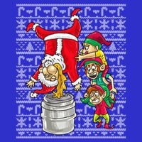 Santa Claus Keg Stand Beer Elves Ing Humor Christmas Gift Kids T-Shirt