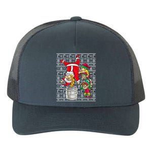 Santa Claus Keg Stand Beer Elves Ing Humor Christmas Gift Yupoong Adult 5-Panel Trucker Hat