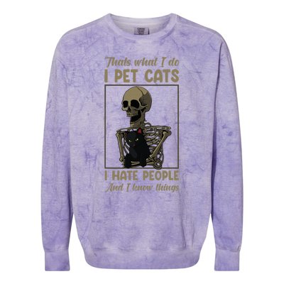 Skeleton Cat Kitten Lover Grumpy Skull Kitty Pet Owner Colorblast Crewneck Sweatshirt