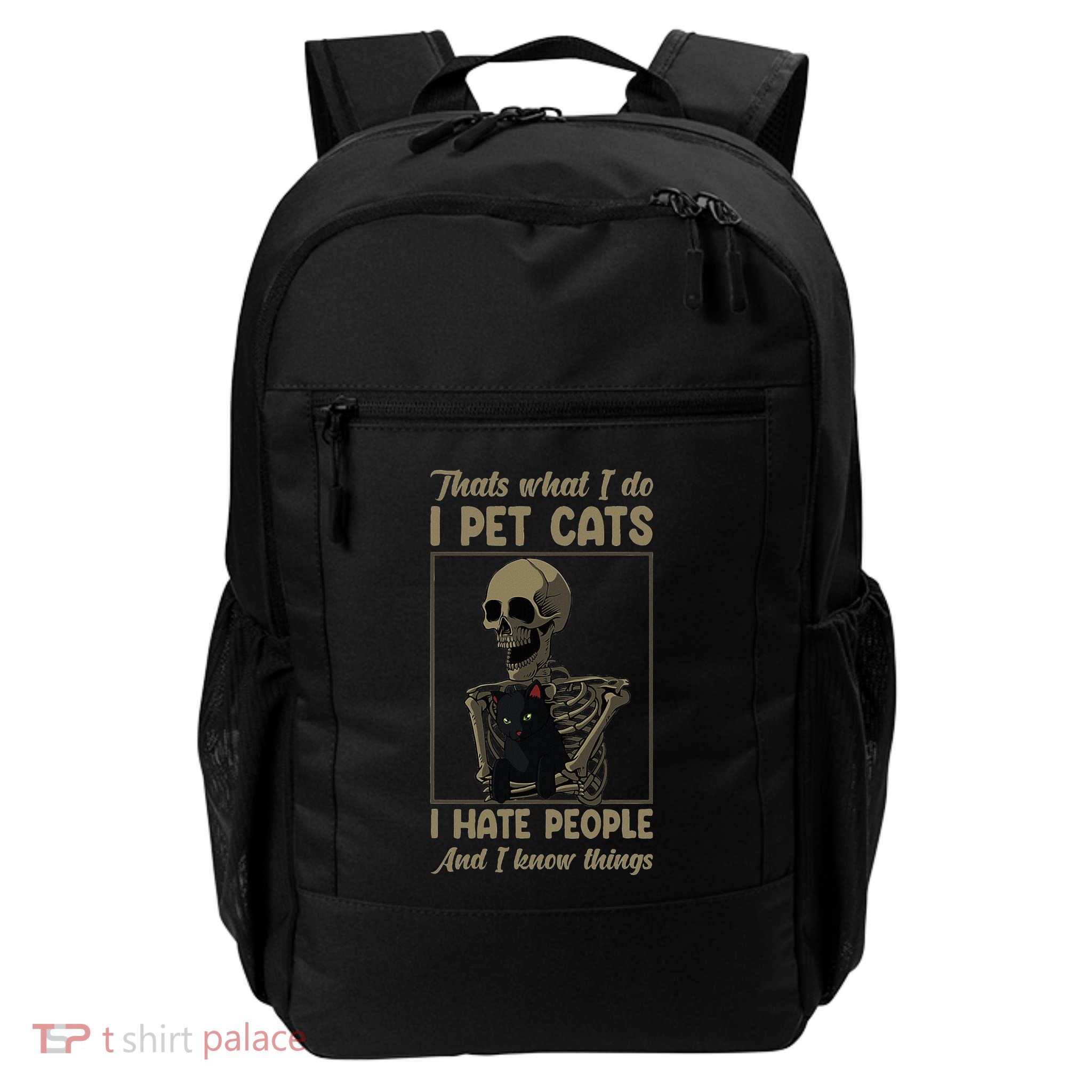 Skeleton Cat Kitten Lover Grumpy Skull Kitty Pet Owner Daily Commute Backpack
