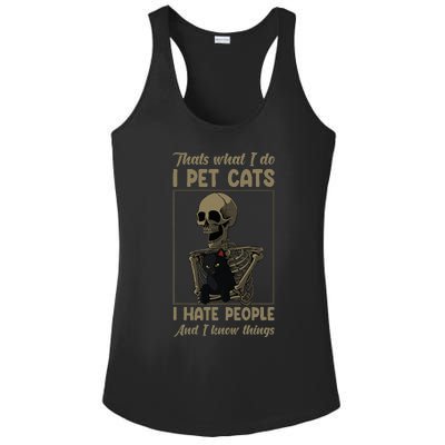 Skeleton Cat Kitten Lover Grumpy Skull Kitty Pet Owner Ladies PosiCharge Competitor Racerback Tank